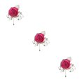 thumbnail image 2 of relayinert Broche Moderne Minimaliste Unique et à la Mode Pièce de Déclaration Épingles de Luxe pour Mariages Rose Rouge 3Set, 2 of 6