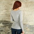 thumbnail image 2 of Pxiakgy Hauts Col Rond Coréen Chemise Longue à Manches Courtes Version Décontractée Bouton Blouse Ample pour Femmes Gris TTG, 2 of 5