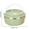 thumbnail image 2 of Rangement Alimentaire - Contenant à Lunch Isolé en Acier Inoxydable pour Repas Chauds, Empilable et Scellé, Lunch Rond avec Fini Vert, 2 of 7