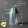 thumbnail image 3 of Tommee Tippee Starter Straw Cup, 8oz, 6 Months+, Easy Transition Toddler Cup, with Silicone Weighted Straw and Easy-hold Handles, Green, 3 of 5