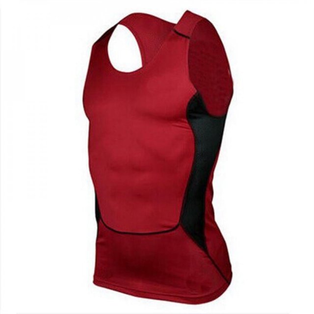 Men GYM Fitness Compression Base Layer Tops Sleeveless Gym Running Sports Vest
