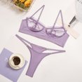 thumbnail image 1 of XZNGL Women Sexy Transparent Underwear Sling Solid Color Shortened Underwear Set, 1 of 1