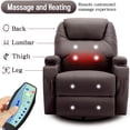 thumbnail image 3 of Korser Swivel Rocker Recliner Chair with Massage Faux Leather for Living Room,Brown, 3 of 7