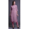 thumbnail image 4 of Bimba Printed Straight Kurtis For Women Button Down Mandarin Indian Tunic Medium, 4 of 6