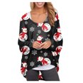 thumbnail image 1 of Cardigans à Manches Longues pour Femmes, Chandails en Molleton de Noël Légers à Col Rond pour Femmes, Imprimé Élan Mignon, Chemises à Manches Longues, Hauts Décontractés d'Automne en Liquidation, 1 of 5