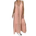 thumbnail image 2 of Pisexur Robe Sans Manches à Col en V pour Femme Mode Été Décontractée Robe Sans Manches à Col en V à Bretelles en Dentelle Robe Unie Robe pour Femme, 2 of 8