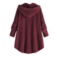 thumbnail image 2 of Womens Cardigan Plus Size Button Plush Tops Hooded Loose Cardigan Wool Coat Winter Jacket Navy Xl, 2 of 3