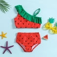 thumbnail image 2 of MIASHUI Girls 2 Piece Swimsuit Watermelon Printed Ruffles Swimwear Beach Sport Bikini Set,Red,18-24 Months, 2 of 6