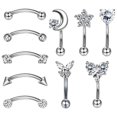 thumbnail image 3 of Transemion 10 Pieces Stainlee Steel Nose Ring Earring Studs Festive Lip Eyebrow Punk Style A 1Set, 3 of 6