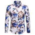 thumbnail image 4 of CEHVOM Men's Spring And Autumn Plus Size Long-sleeved Casual Floral Shirt, 4 of 5