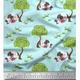 thumbnail image 1 of Soimoi Cotton Voile Fabric Tree & Dog Kids Printed Fabric 1 Yard 42 Inch Wide, 1 of 3