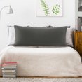 thumbnail image 2 of PiccoCasa 100% Cotton Body Pillowcases Soft Zipper Closure Dark Gray 20"x48", 2 of 7