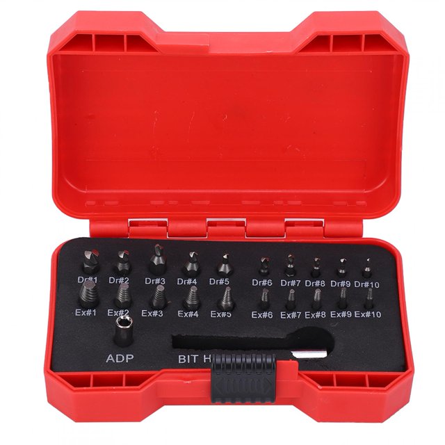 Damaged Screw Extractor Set Broken Screw Remover Damaged Screw Remover Manual Tools 22Pcs Screw Extractor Set Damaged Broken Screw Removal Remover Tool Kit Manual Tools