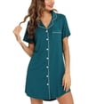 thumbnail image 2 of Kcodviy Chemise de Nuit Pyjama pour Femmes Chemises de Nuit pour Femmes Manches Courtes/longues Boutonnée Chemise de Nuit Boutonnée Haut de Nuit Style Boyfriend Coton Vêtements de Nuit pour Femmes Chemises Nuisette, 2 of 5