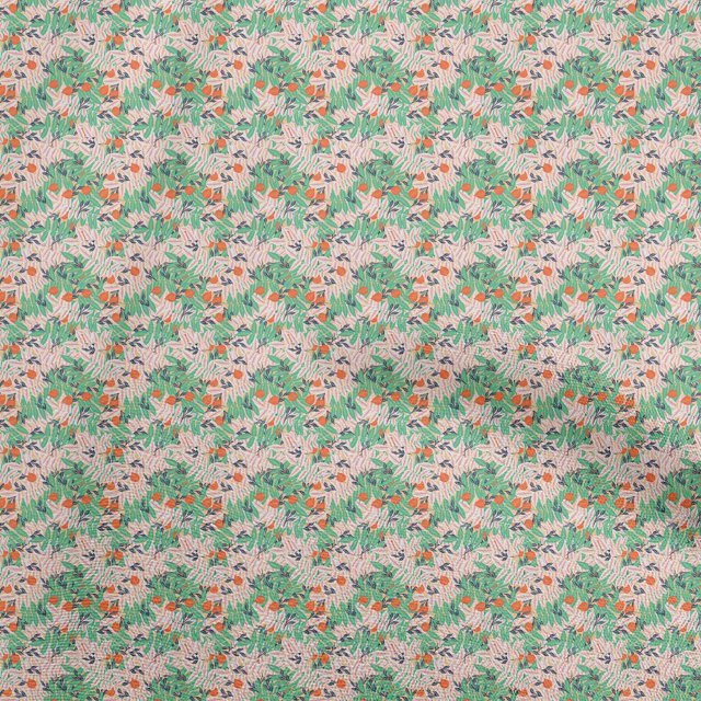 oneOone Cotton Poplin Twill Sea Green Fabric Leaves Fabric For Sewing Printed Craft Fabric By The Yard 56 Inch Wide