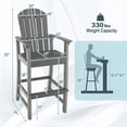 thumbnail image 3 of Costway Outdoor HDPE Bar Height Stool Patio Tall Chair Armrest Footrest All Weather Grey, 3 of 8
