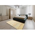 thumbnail image 4 of Ahgly Company Tapis d'Intérieur Rectangulaire Abstrait Kaki et Or, Tapis de Zone Abstrait, 6 Pieds x 9 Pieds, 4 of 6