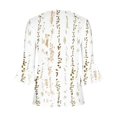 thumbnail image 5 of Womens Tops Ladies Top Floral Print V-Neck Short Sleeve Button T-Shirt Beige L, 5 of 5