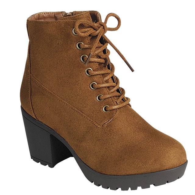 Bottes de Combat Décontractées pour Femmes à Talon Épais avec Semelle Crantée