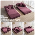 thumbnail image 4 of YINIX 78.6"  Sofa Couch with Two Pillows,  Comfy Modular Convertable Sofa Bed for Living Room, Red, 4 of 9