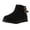 Black, variant on Bmisegm Suede Boots for Women Booties Womens Shoes Fashion Lightweight Round Toe Thick Sole Flat Suede Low Tube Metal Buckle Short Boots Boots for Women Black 7.5