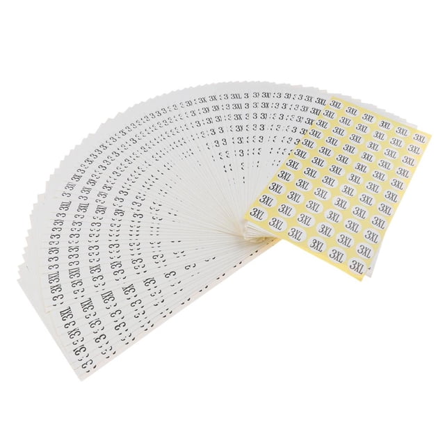 yuksok 70 Sheets(66pcs/sheet) Size Stickers Size Labels Clothes Tags XS-6XL 10Sizes 3XL
