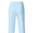 thumbnail image 1 of MAWCLOS Mens Trousers Drawstring Pants Solid Color Bottoms Fitted Home Elastic Waist Loungewear Light Blue 3XL, 1 of 3