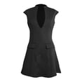 thumbnail image 4 of Women's Sexy Deep V Neck Cap Sleeve A Line Mini Club Party Dress, 4 of 5