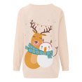 thumbnail image 4 of Chandail en Molleton de Noël pour Femmes 2023 Mode Imprimé de Noël Manches Longues Blouse Col Rond Chandail Décontracté Hauts Chandails en Molleton en Liquidation, 4 of 4
