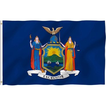 ANLEY Fly Breeze 3x5 Foot New York State Flag - New Yorker NY Flags Polyester