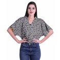 thumbnail image 1 of Moomaya Hauts Cache-Cœur pour Femmes Imprimés Taille Élastique Manches Boxy Blouse Cache-Cœur Décontractée, 1 of 4