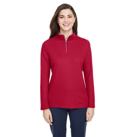 Core 365 Ladies' Fusion ChromaSoftâ„¢ Pique Quarter-Zip CE405W