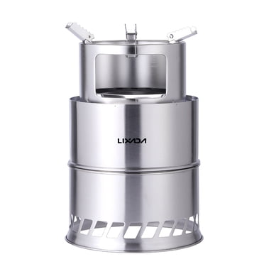 Poêle Extérieur Coupe-Vent à Bois, Portable, Pliant, en Acier Inoxydable, Poêle de Camping, Cuisinière de Cuisson, Équipement