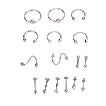 Anneaux de Nez, Ensemble de Clous de Nez en Acier Inoxydable Clous de Nez Multifonctionnels