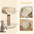 thumbnail image 4 of PawHut Small Cat Tree with Scratching Post, Perch, Toy Ball, Beige, 4 of 9
