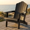thumbnail image 4 of Gymax 4PCS Patio Folding Adirondack Chair Weather Resistant Cup Holder Yard Black, 4 of 10