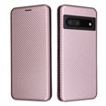 thumbnail image 3 of Étui pour Google Pixel 7 Pro 5G, Étui Folio à Rabat Magnétique en Cuir Fibre de Carbone avec Porte-Cartes et Support, 3 of 5