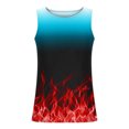 thumbnail image 3 of Penkiiy Débardeur Homme 3D Flamme Graphique Respirant Sans Manches Imprimé Flamme Chemise de Plage TG Rouge, 3 of 4