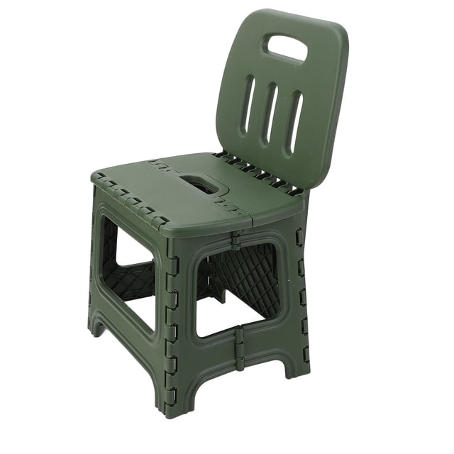 Folding Step Stool, Lightweight PP Plastic Foldable Step Stool with Backrest, Holds Up to 300 Lbs, Opens Easy with One Flip, Collapsible Stool for Kitchen, Bathroom & Living Room