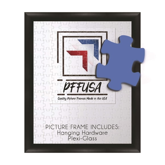 Puzzle Frame | Picture Frame | Poster Frame | Puzzle Frame | 1.25 Inch Black MDF Frame | Plexi Glass and Hanging Hardware Included (24x34)