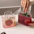 thumbnail image 2 of Handbag-Shaped Tumbler with Straw Transparent Heat-Resistant Glass Cup for Juice Cocktails Iced Coffee Portable Cute Party Decor, 2 of 8
