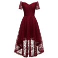 thumbnail image 1 of WEAIXIMIUNG Robes Tendance pour Invitées de Mariage pour Femmes Printemps 2024 Grande Taille Robe à Épaules Dénudées Asymétrique en A Robe de Cocktail de Mariage Rouge P, 1 of 4