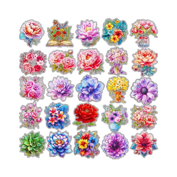 Flower Stickers For Home PET Decorative Stickers DIY Craft Supplies For Notebooks Diaries And Phone 50 Sheets Glitter Stickers Cool Stickers for Men Stickers for Water Stickers Kids Bulk Healthcare