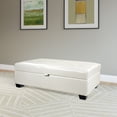 thumbnail image 2 of CorLiving Antonio Tufted Bonded Leather Ottoman, 2 of 4