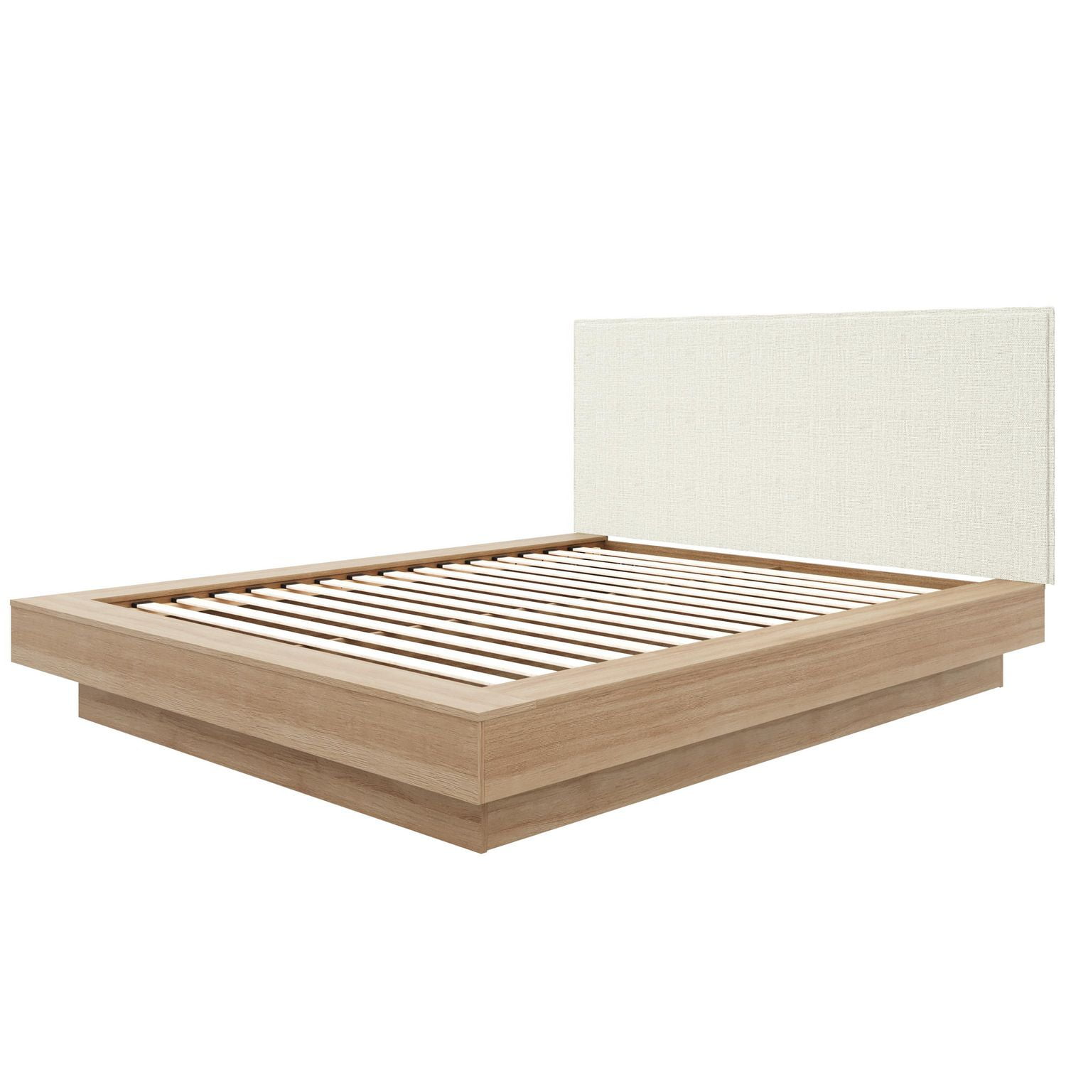 Lit plateforme Julian Queen Size avec tête de lit rembourrée