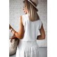 thumbnail image 3 of Women's White V Neck Knotted Shoulder Vest, 3 of 6
