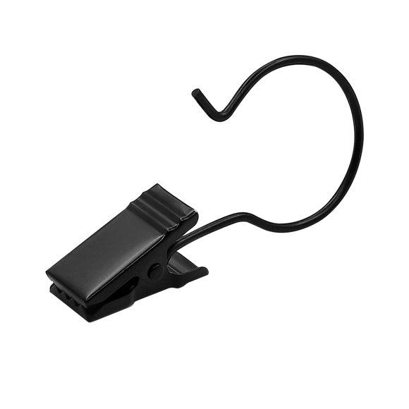 Coideal Large Curtain Clips Hooks - 60 Pack Stainless Steel Gutter Hanger Upgraded Hook for Hanging Awning Lights Wire Rod Display (Black)
