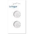 thumbnail image 1 of LA VOGUE bouton à 2 trous, Clear, 22 mm (Single), 1 of 1