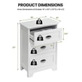 thumbnail image 2 of Gymax 2 Pcs Table de Chevet 3 Tiroirs Table d'Extrémité Chambre Rangement Bois Côté Table de Chevet Blanc, 2 of 10