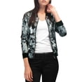 thumbnail image 4 of INSPIRE CHIC Women's Bomber Jacket Slim Fit Lightweight Zip Up Jacket Gray XS, 4 of 7